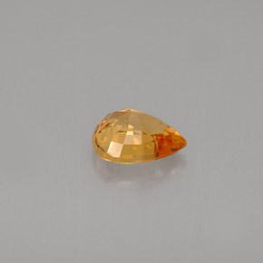 0,74 ctw natürlicher orangefarbener Saphir, Birnenform, IF