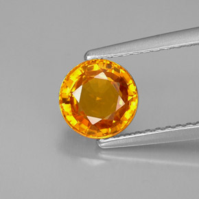 1,55 ctw natürlicher orangefarbener Saphir, Rundschliff, VVS