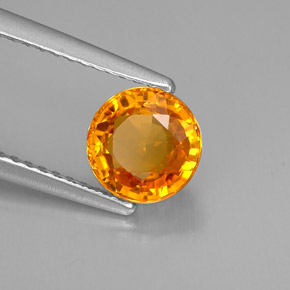 1,55 ctw natürlicher orangefarbener Saphir, Rundschliff, VVS