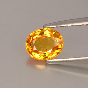 0,87 ctw natürlicher orangefarbener Saphir, Oval Schliff, VVS