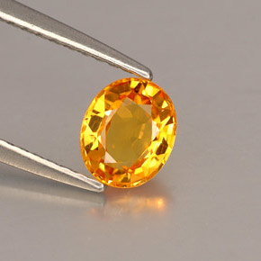 0,87 ctw natürlicher orangefarbener Saphir, Oval Schliff, VVS