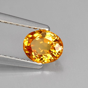 0,69 ctw natürlicher orangefarbener Saphir, Oval Schliff, VVS