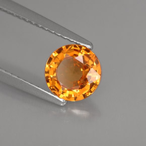 1,07 ctw natürlicher orangefarbener Saphir, Rundschliff, VVS-VS