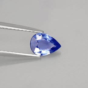0,66 ctw natürlicher blauer Saphir, Birnenform, VVS