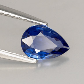 0,62 ctw natürlicher blauer Saphir, Birnenform, VVS