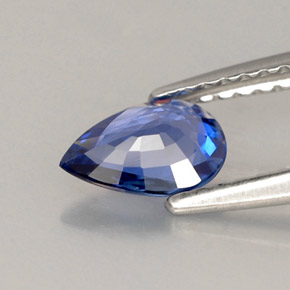 0,62 ctw natürlicher blauer Saphir, Birnenform, VVS