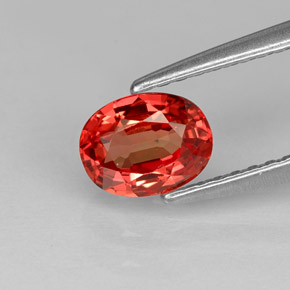 0,86 ctw natürlicher orangefarbener Saphir, Oval Schliff, VVS-VS