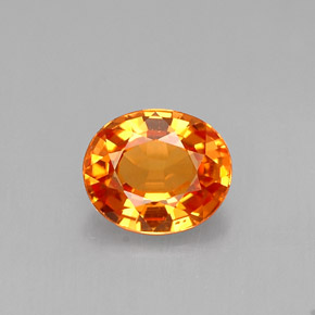 0,76 ctw natürlicher orangefarbener Saphir, Oval Schliff, IF