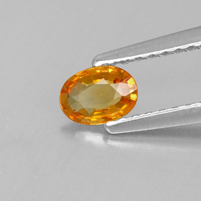 0,28 ctw natürlicher gelber Saphir, Oval Schliff, VS