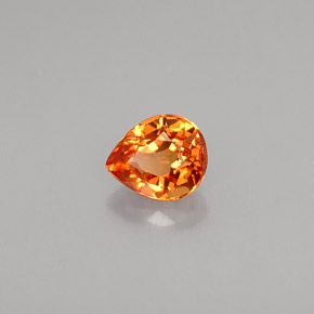 0,61 ctw natürlicher orangefarbener Saphir, Birnenform, VVS