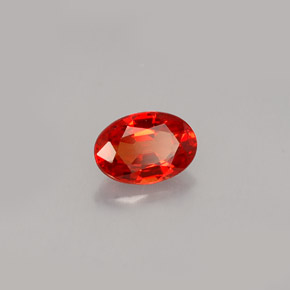 0,61 ctw natürlicher orangefarbener Saphir, Oval Schliff, IF