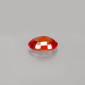0,61 ctw natürlicher orangefarbener Saphir, Oval Schliff, IF