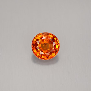 0,66 ctw natürlicher orangefarbener Saphir, Rundschliff, VS