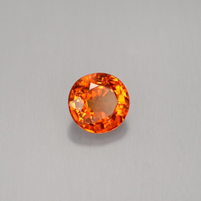 0,66 ctw natürlicher orangefarbener Saphir, Rundschliff, VS