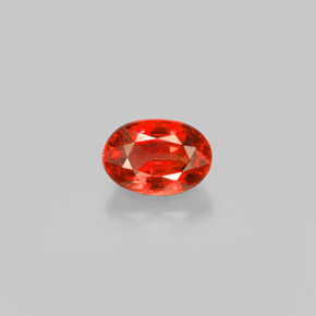 0,71 ctw natürlicher orangefarbener Saphir, Oval Schliff, VS