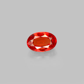 0,68 ctw natürlicher orangefarbener Saphir, Oval Schliff, VVS