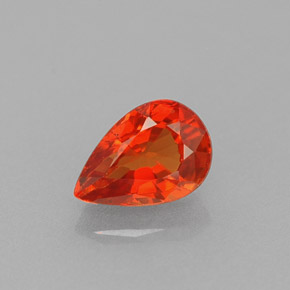 0,64 ctw natürlicher orangefarbener Saphir, Birnenform, VS
