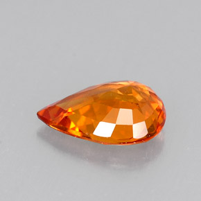 0,72 ctw natürlicher orangefarbener Saphir, Birnenform, VVS-VS
