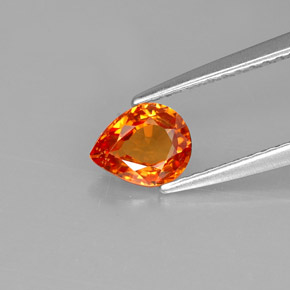 0,73 ctw natürlicher orangefarbener Saphir, Birnenform, VVS