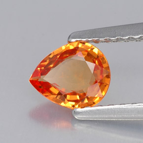 0,60 ctw natürlicher orangefarbener Saphir, Birnenform, VVS-VS