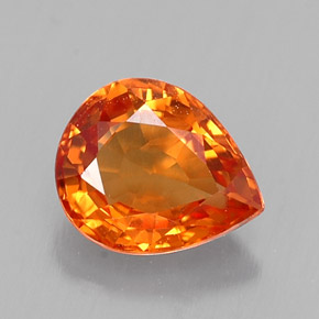 0,70 ctw natürlicher orangefarbener Saphir, Birnenform, VS