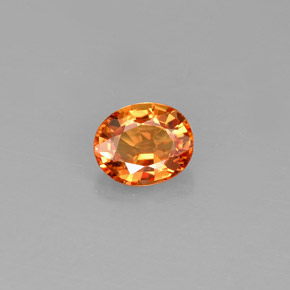 0,79 ctw natürlicher orangefarbener Saphir, Oval Schliff, IF