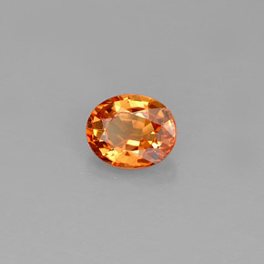 0,79 ctw natürlicher orangefarbener Saphir, Oval Schliff, IF