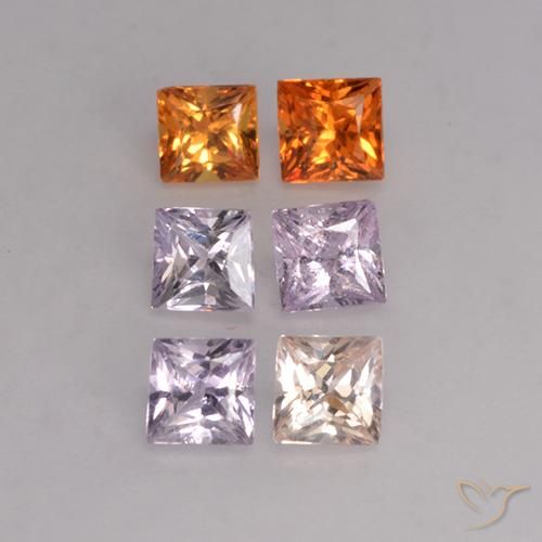 1,16 ct natürliche mehrfarbiger Saphir-Edelsteine, Quadrat, VVS