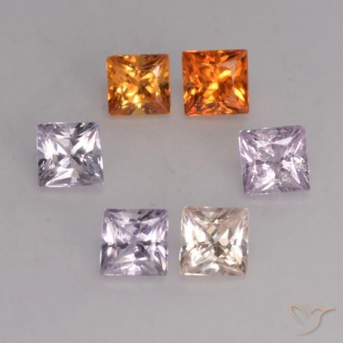 1,16 ct natürliche mehrfarbiger Saphir-Edelsteine, Quadrat, VVS