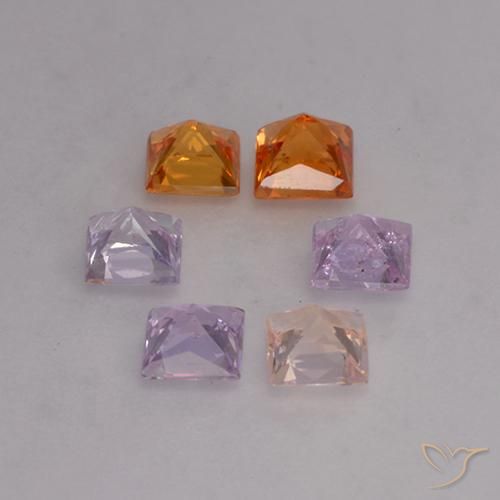 1,16 ct natürliche mehrfarbiger Saphir-Edelsteine, Quadrat, VVS