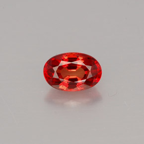 0,62 ctw natürlicher orangefarbener Saphir, Oval Schliff, VS