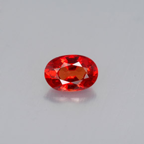 0,60 ctw natürlicher orangefarbener Saphir, Oval Schliff, VVS