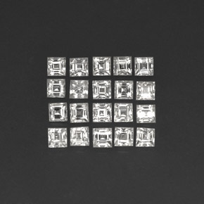  ct natürliche weißer Saphir-Edelsteine, Quadrat, VVS