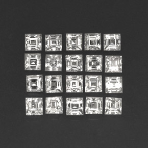  ct natürliche weißer Saphir-Edelsteine, Quadrat, VVS