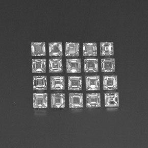  ct natürliche weißer Saphir-Edelsteine, Quadrat, VVS