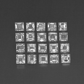  ct natürliche weißer Saphir-Edelsteine, Quadrat, VVS