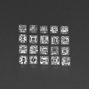  ct natürliche weißer Saphir-Edelsteine, Quadrat, VVS