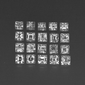  ct natürliche weißer Saphir-Edelsteine, Quadrat, VVS