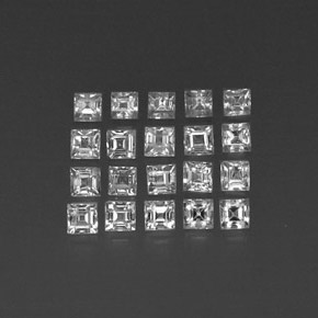  ct natürliche weißer Saphir-Edelsteine, Quadrat, VVS