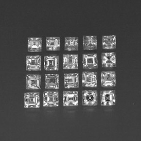  ct natürliche weißer Saphir-Edelsteine, Quadrat, VVS