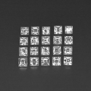  ct natürliche weißer Saphir-Edelsteine, Quadrat, VVS