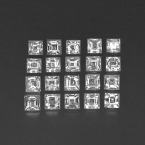  ct natürliche weißer Saphir-Edelsteine, Quadrat, VVS