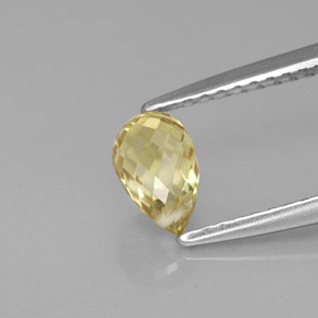 1,00 ctw natürlicher gelber Saphir, Briolette, VVS-VS