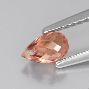 0,76 ctw natürlicher orangefarbener Saphir, Briolette, VVS-VS