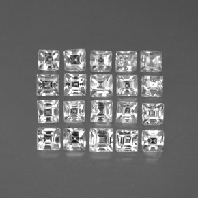  ct natürliche weißer Saphir-Edelsteine, Quadrat, VVS-VS