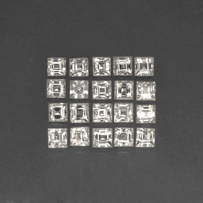  ct natürliche weißer Saphir-Edelsteine, Quadrat, VVS-VS