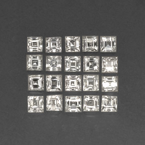  ct natürliche weißer Saphir-Edelsteine, Quadrat, VVS-VS