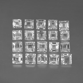 ct natürliche weißer Saphir-Edelsteine, Quadrat, VVS-VS