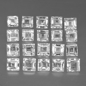  ct natürliche weißer Saphir-Edelsteine, Quadrat, VVS-VS