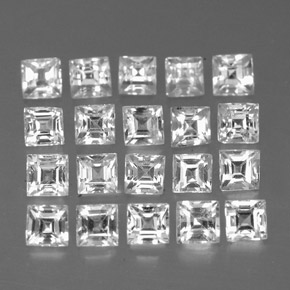  ct natürliche weißer Saphir-Edelsteine, Quadrat, VVS-VS